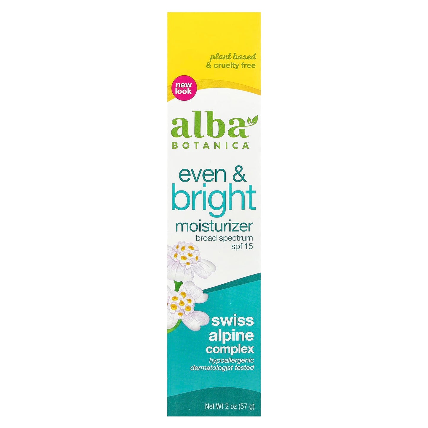 Alba Botanica, Even & Bright Moisturizer, SPF 15, 2 oz (57 g)