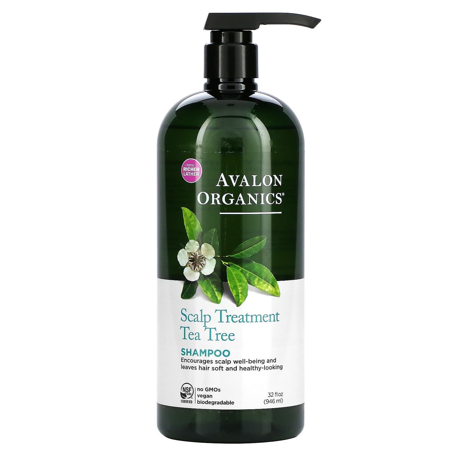 Avalon Organics-Shampoo-Scalp Treatment-Tea Tree-32 fl oz (946 ml)