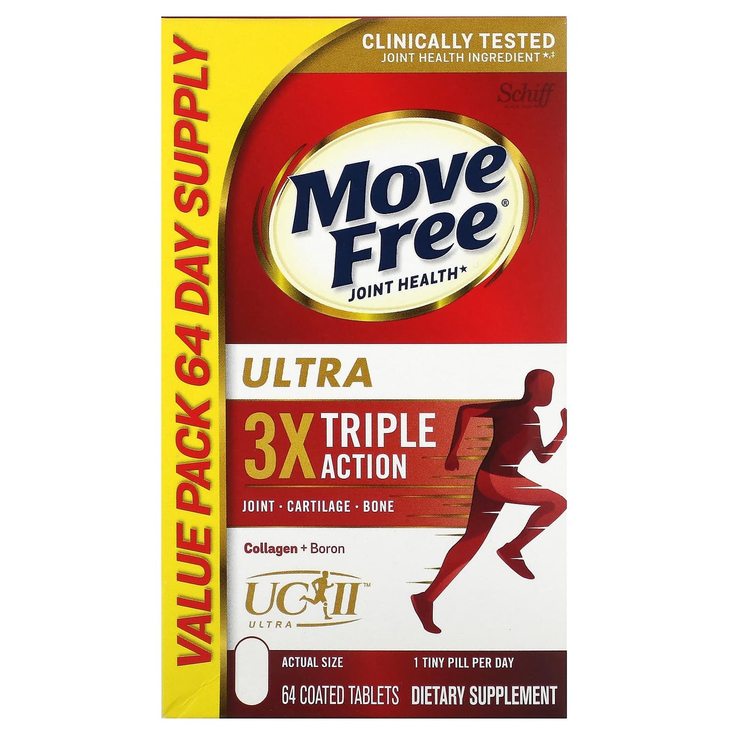 Schiff-Move Free Joint Health-Ultra-Triple Action-64 Coated Tablets