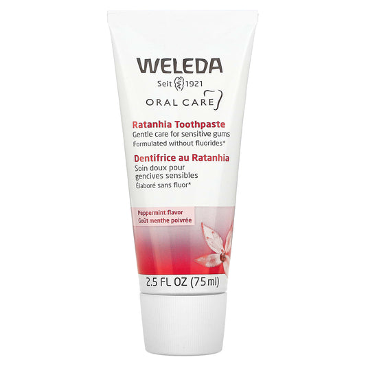 Weleda-Oral Care-Ratanhia Toothpaste-Peppermint-2.5 fl oz (75 ml)