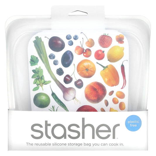 Stasher-Reusable Silicone Storage Bag-Sandwich Size-Clear-15 fl oz (450 ml)