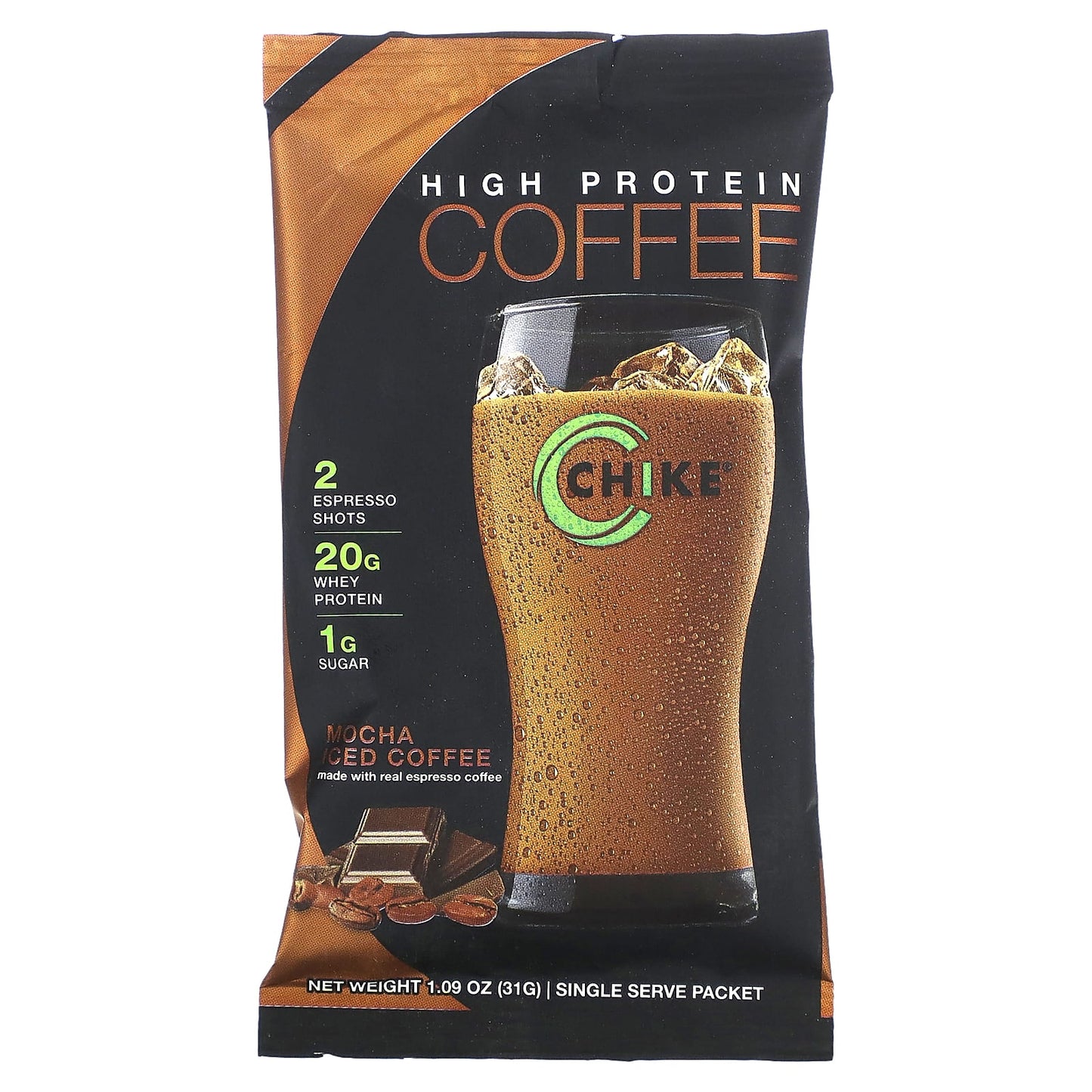 Chike Nutrition, High Protein Iced Coffee, Mocha, 12 Packets, 1.09 oz (31 g) Each