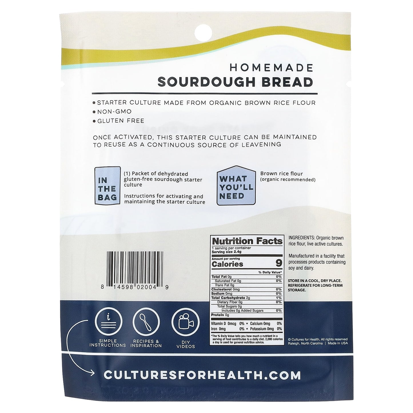 Cultures for Health, Gluten-Free Sourdough, 0.8 oz (2.4 g)