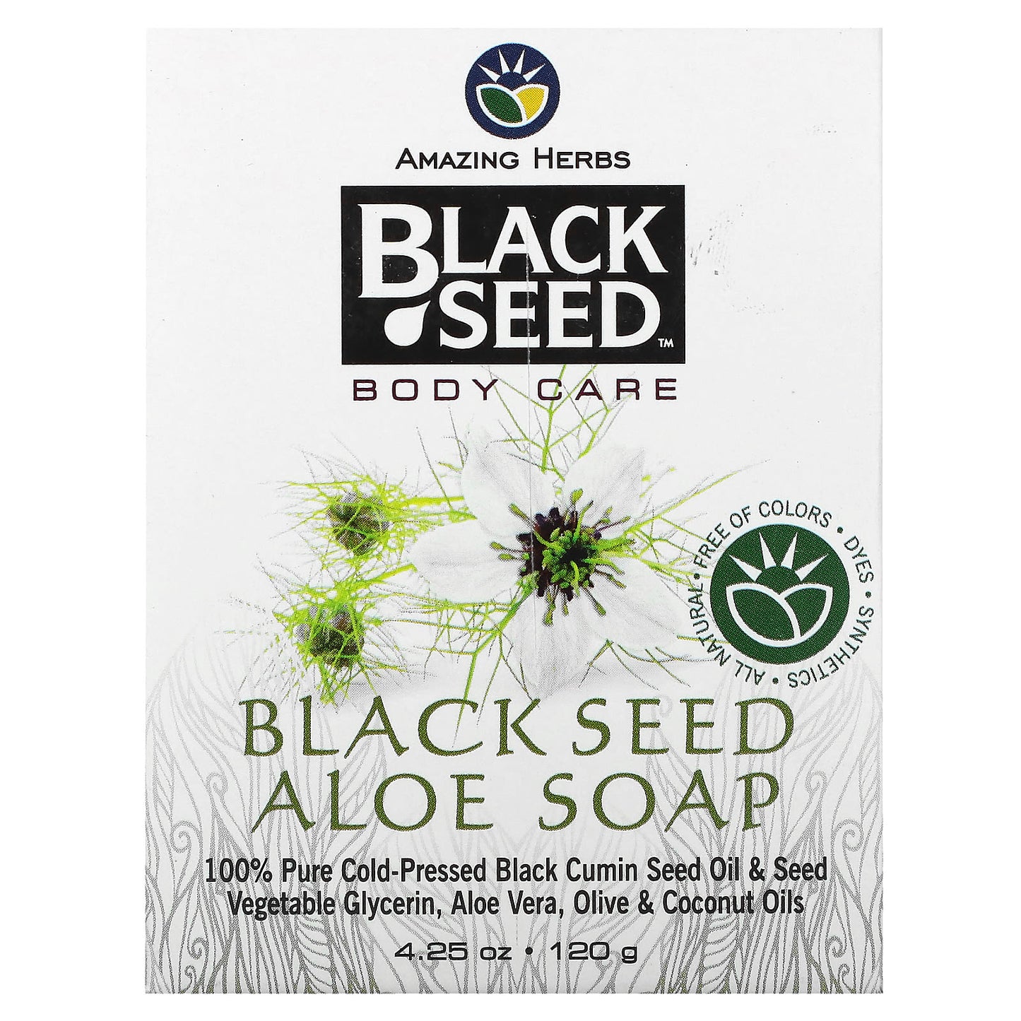 Amazing Herbs-Black Seed-Body Care-Aloe Soap-4.25 oz (120 g)