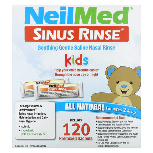 NeilMed-Kids-Sinus Rinse-Ages 2 +-120 Premixed Sachets-0.037 oz (1.04 g) Each