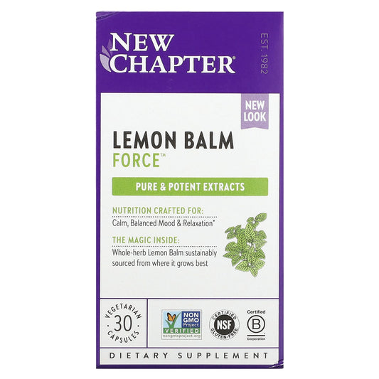 New Chapter-Lemon Balm Force-30 Vegetarian Capsules