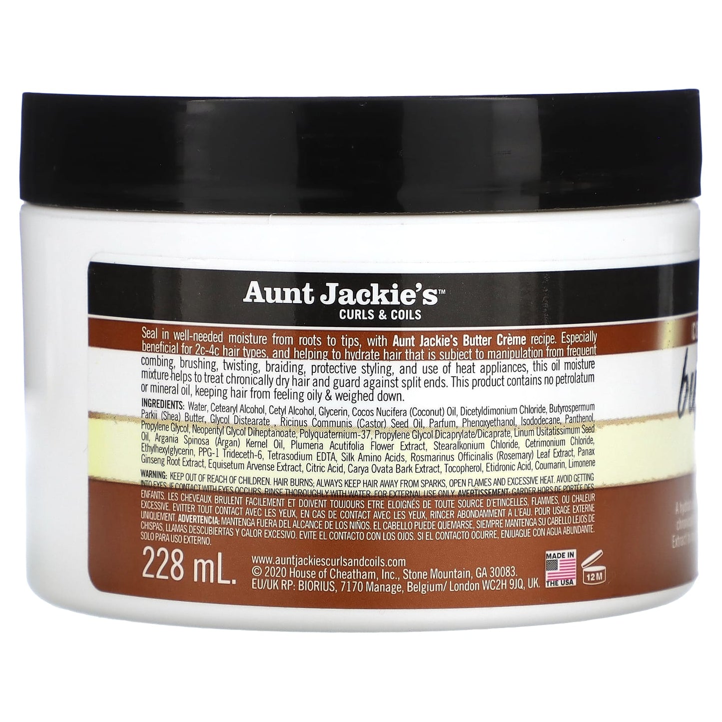 Aunt Jackie's Curls & Coils, Butter Creme, Intensive Moisture Sealant, 7.5 oz (213 g)