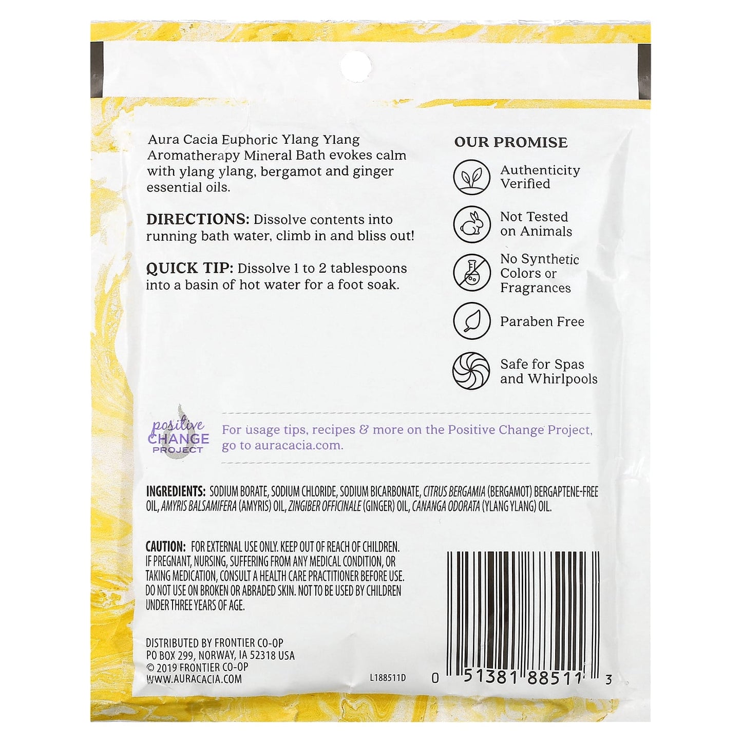 Aura Cacia, Aromatherapy Mineral Bath, Euphoric Ylang Ylang, 2.5 oz (70.9 g)