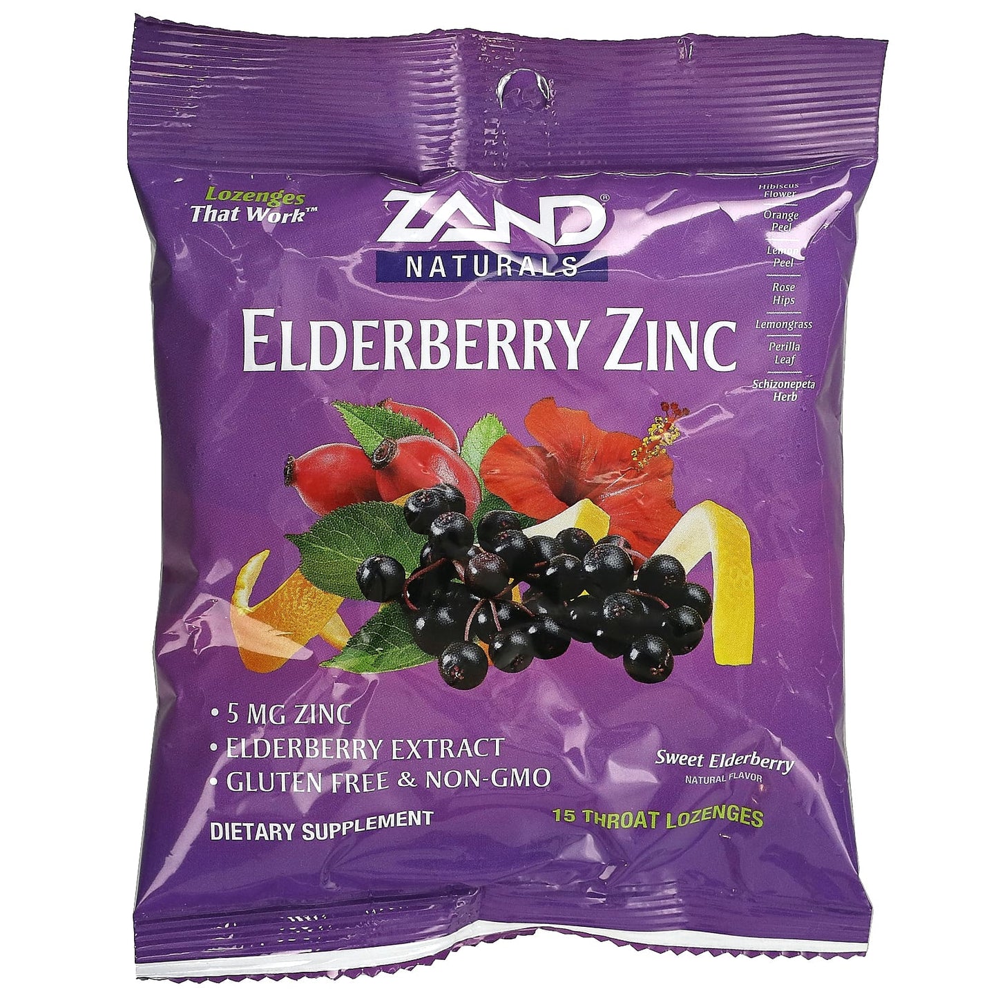 Zand-Naturals-Elderberry Zinc-Sweet Elderberry-15 Throat Lozenges