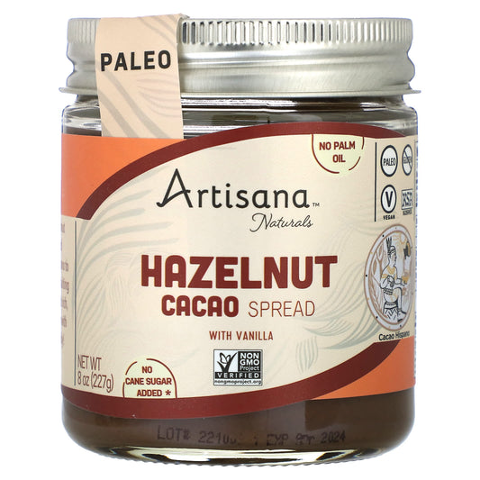 Artisana-Natural-Hazelnut Cacao Spread with Vanilla-8 oz (227 g)