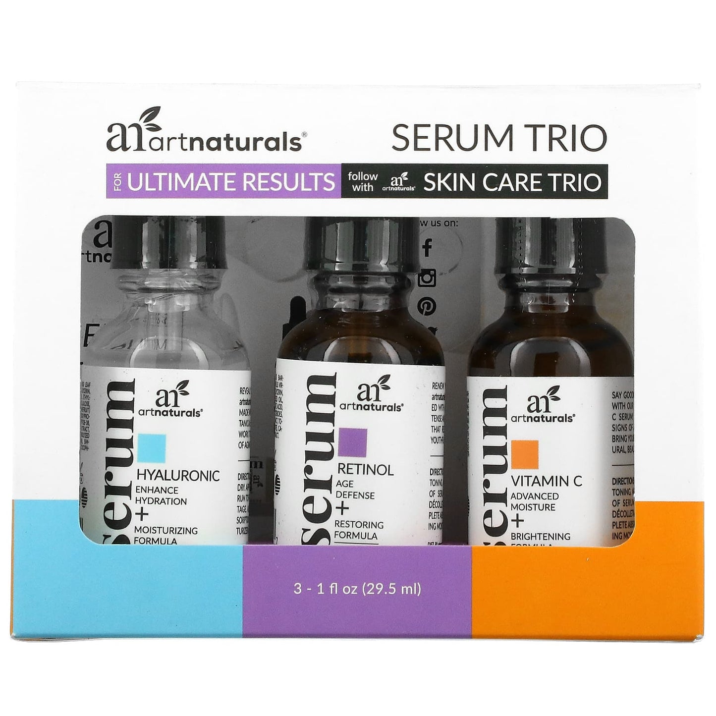 artnaturals, Serum Trio Set, 3 Serums, 1 fl oz (29.5 ml) Each