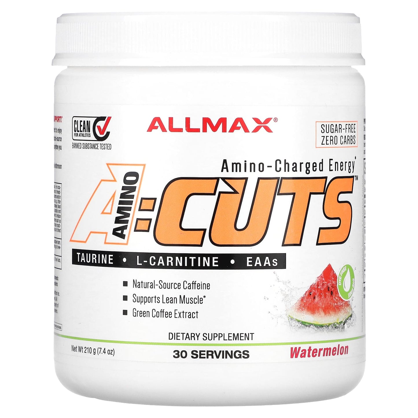 ALLMAX-ACUTS- Amino-Charged Energy-Watermelon-7.4 oz (210 g)