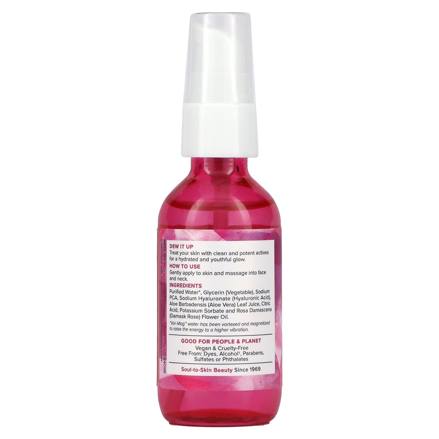 Heritage Store, Rosewater Serum with 1% HA, Dry to Combination Skin, 2 fl oz (59 ml)