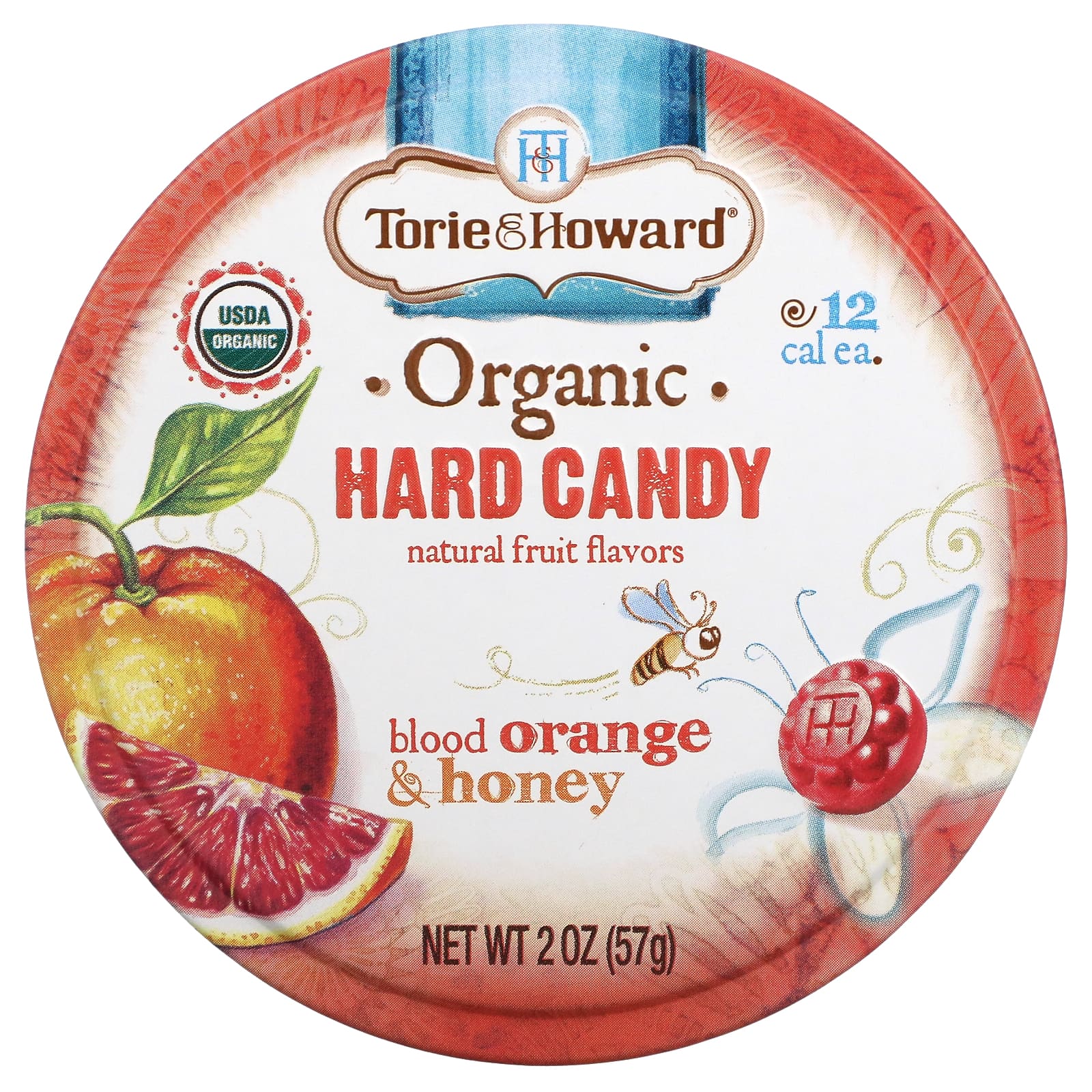 Torie & Howard-Organic Hard Candy-Blood Orange & Honey-2 oz (57 g)