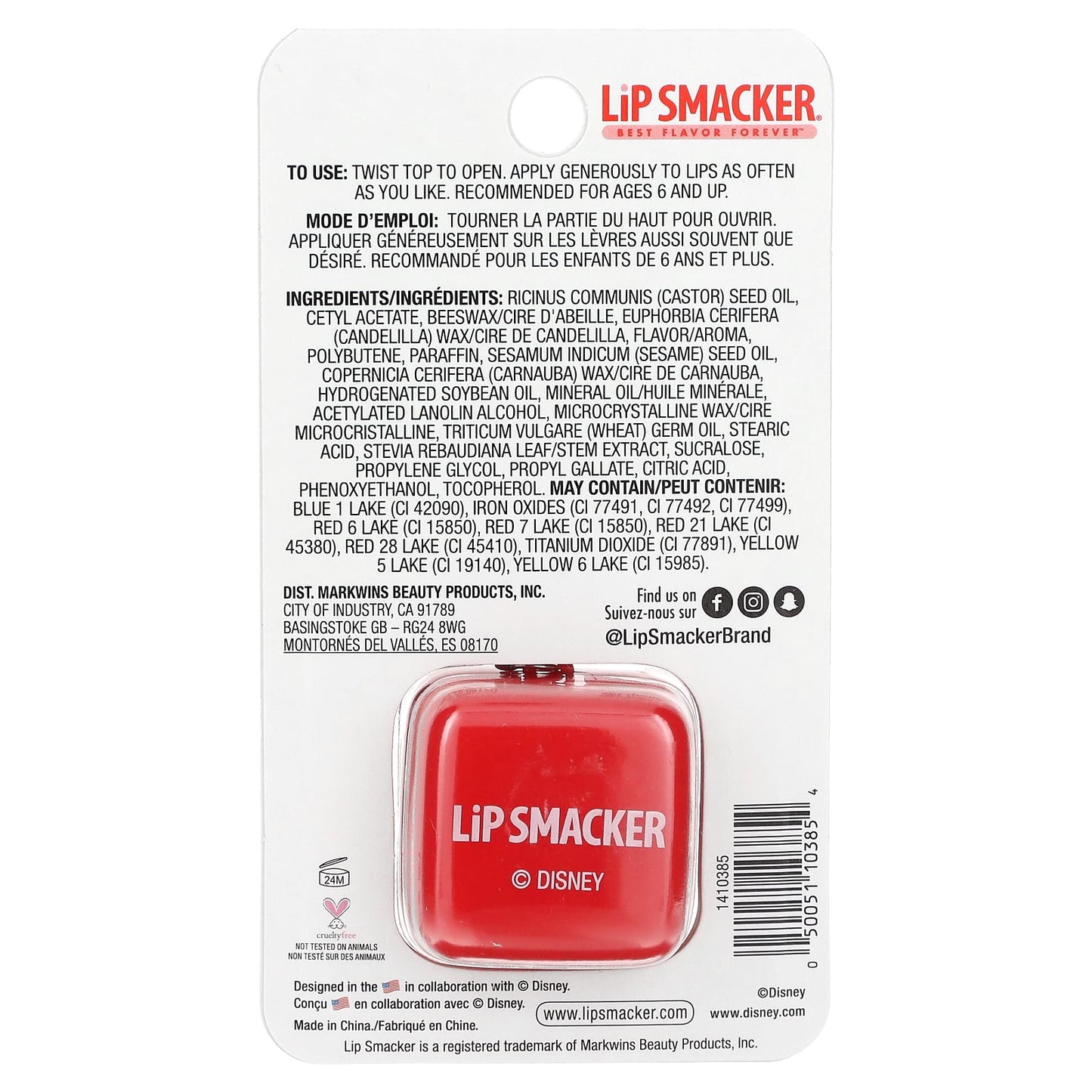 Lip Smacker, Disney Mickey Mouse & Friends, Lip Balm, Minnie, Joyful Cotton Candy, 0.2 oz (5.7 g)