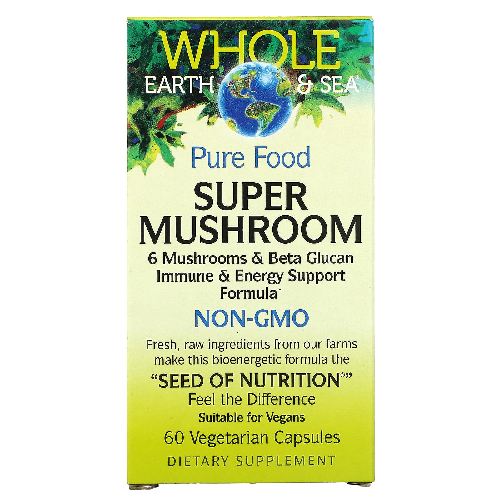 Natural Factors-Whole Earth & Sea-Super Mushroom-60 Vegetarian Capsules