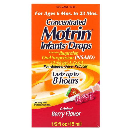 Motrin-Concentrated Infants' Drops-Ages 6 Mos. to 23 Mos.-Original Berry-1/2 fl oz (15 ml)