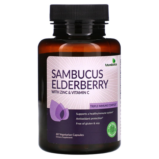 Futurebiotics-Sambucus Elderberry with Zinc & Vitamin C-60 Vegetarian Capsules