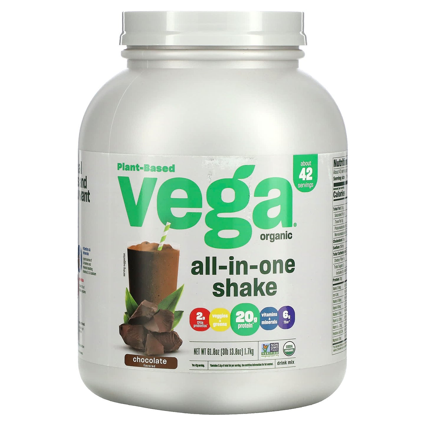 Vega-Plant-Based-All-In-One Shake-Chocolate-61.8 oz (1.7 kg)