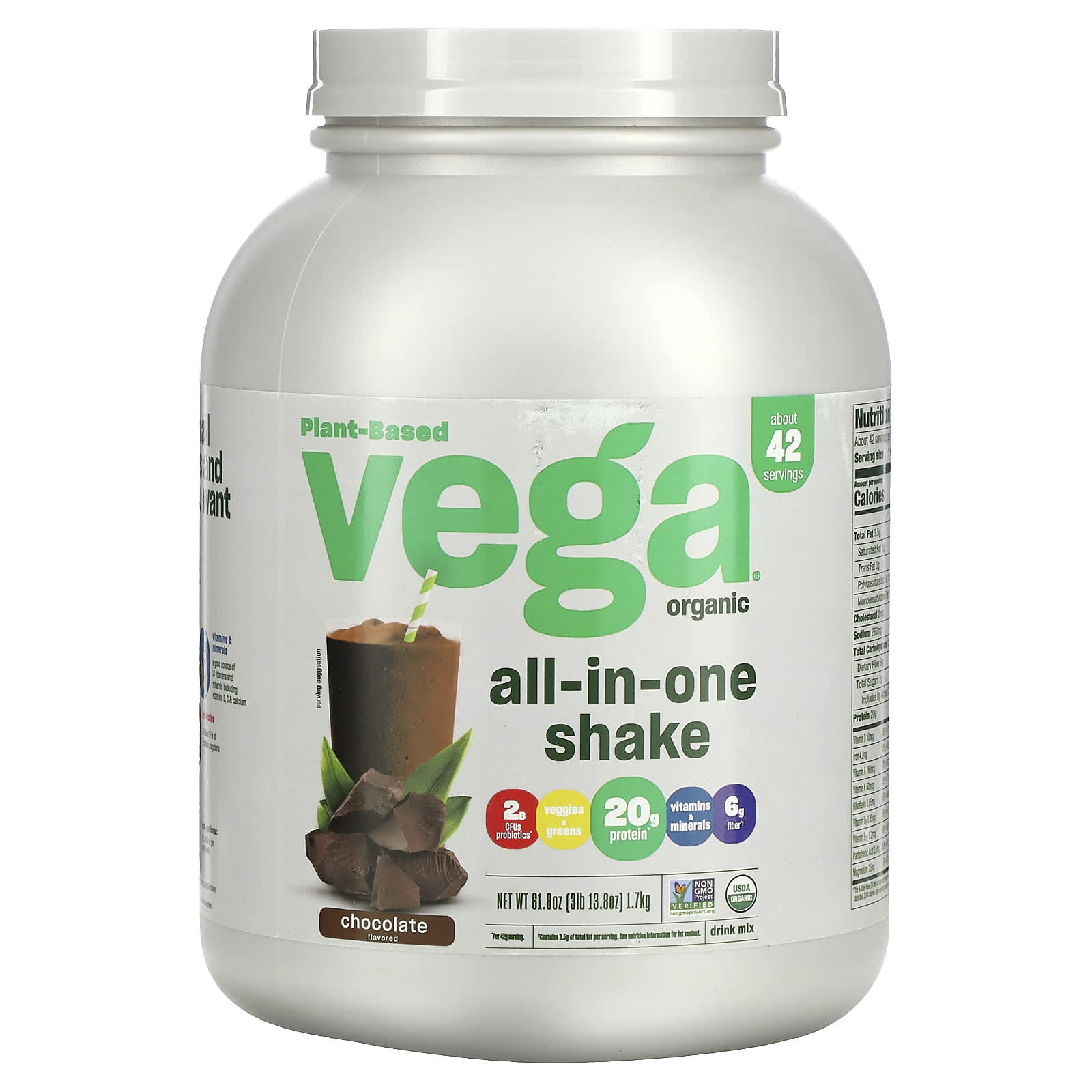 Vega-Plant-Based-All-In-One Shake-Chocolate-61.8 oz (1.7 kg)