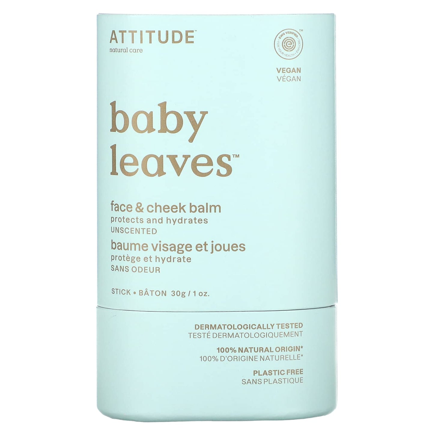 ATTITUDE-Baby Leaves-Face & Cheek Balm-Unscented-1 oz. (30 g)