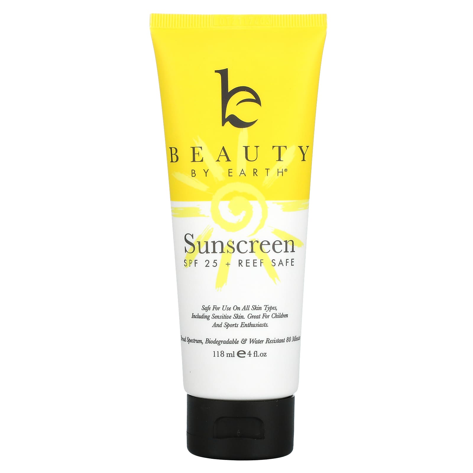 Beauty By Earth-Mineral Sunscreen-SPF 25-Zinc Oxide Sun Protection-4 fl oz (118 ml)