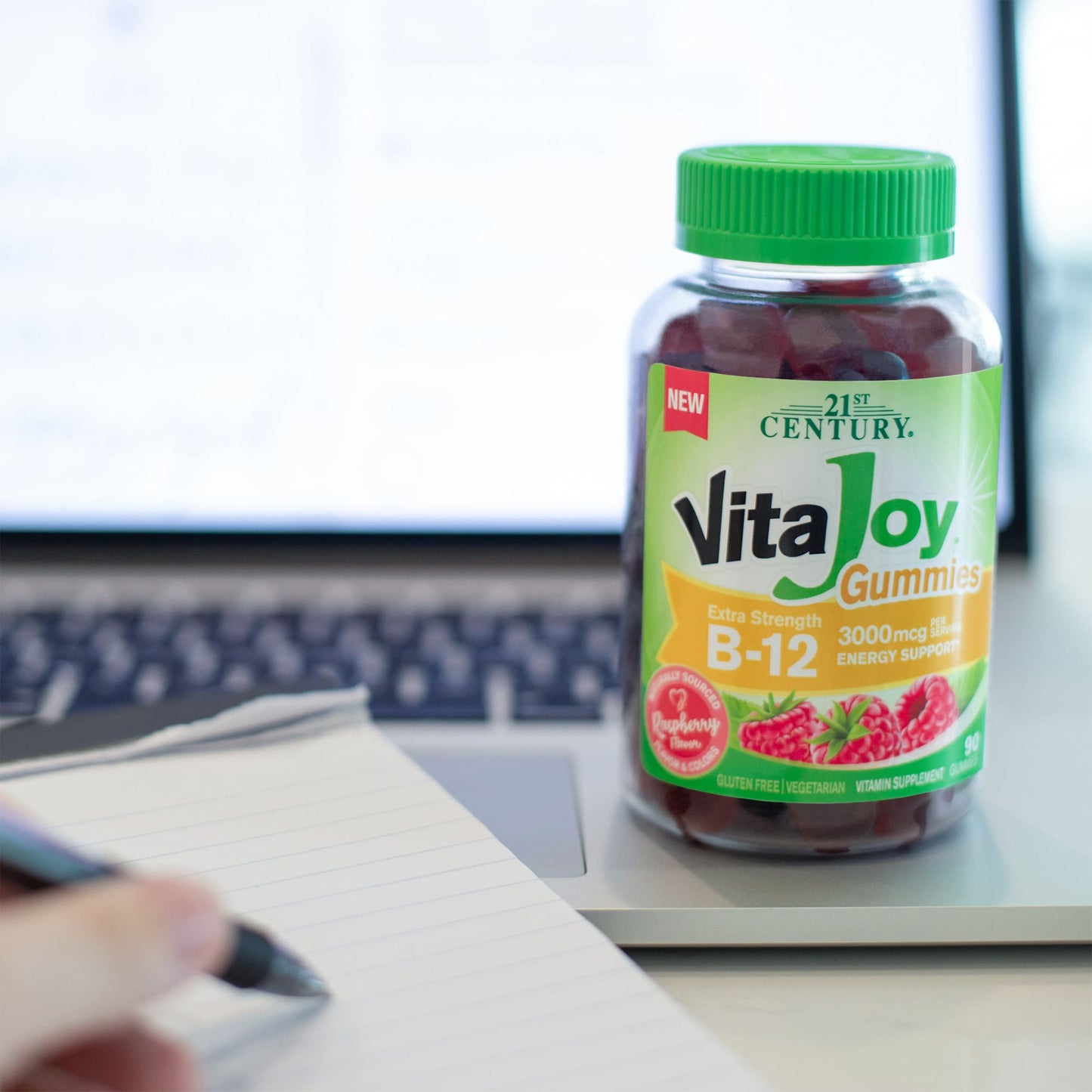 21st Century, VitaJoy Gummies, B-12, Extra Strength, Raspberry, 3,000 mcg, 90 Gummies (1500 mcg per Gummy)