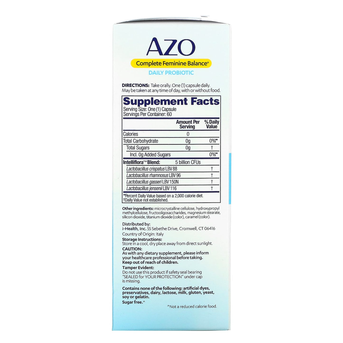 Azo, Complete Feminine Balance, Daily Probiotic, 5 Billion, 60 Once Daily Capsules