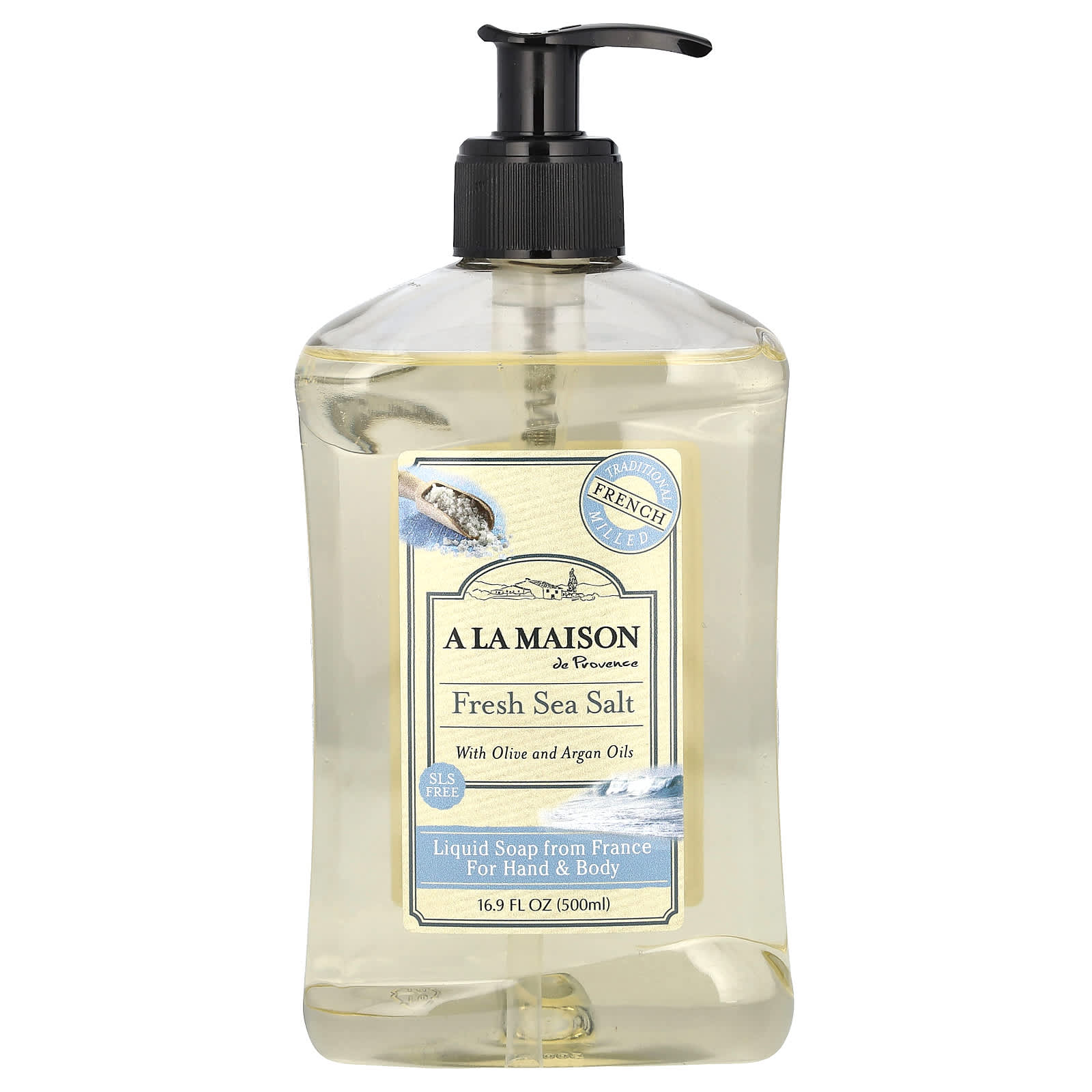 A La Maison de Provence-Hand and Body Liquid Soap-Fresh Sea Salt-16.9 fl oz (500 ml)