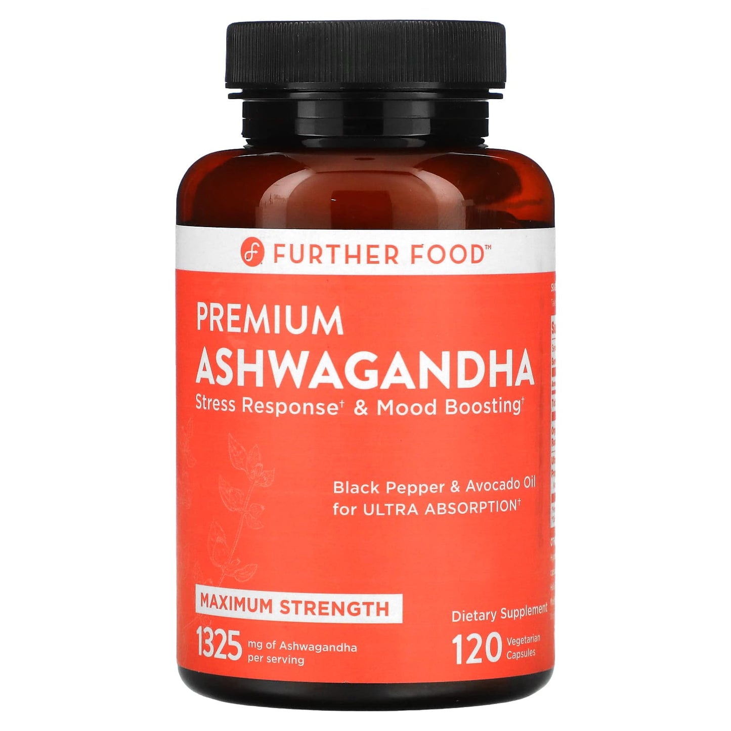 Further Food-Premium Ashwagandha-Maximum Strength-662.5 mg-120 Vegetarian Capsules