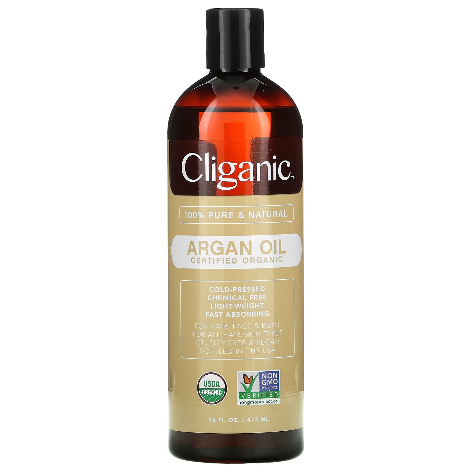 Cliganic-100% Pure & Natural-Argan Oil-16 fl oz (473 ml)