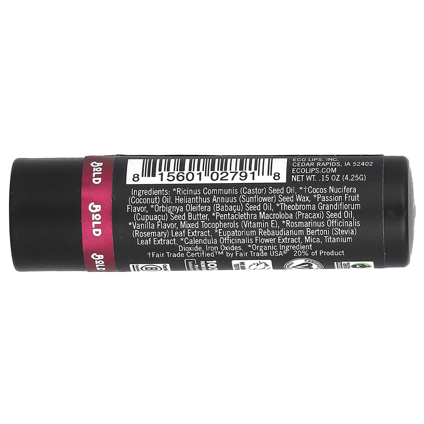 Eco Lips, Vegan Brazilian Lip Tint, Bold, 0.15 oz (4.25 g)