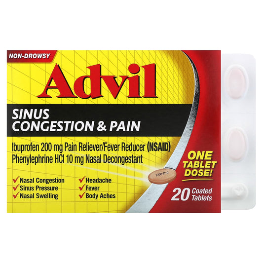 Advil-Sinus Congestion & Pain-Non-Drowsy -20 Coated Tablets