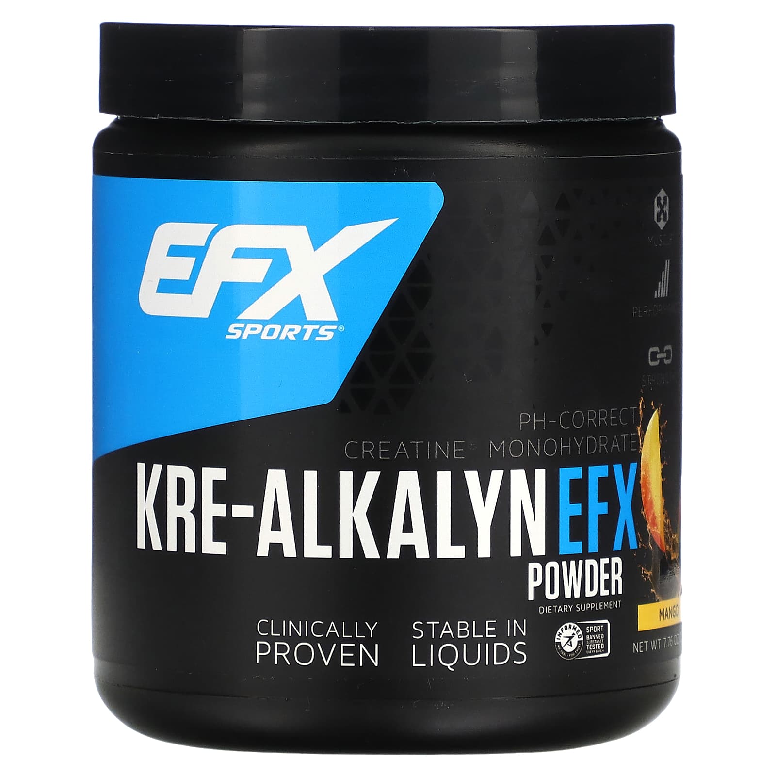 EFX Sports-Kre-Alkalyn EFX Powder-Mango-7.76 oz (220 g)