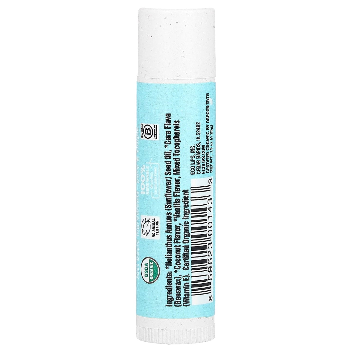 Eco Lips, Pure & Simple, Lip Balm, Coconut, 0.15 oz (4.25 g)