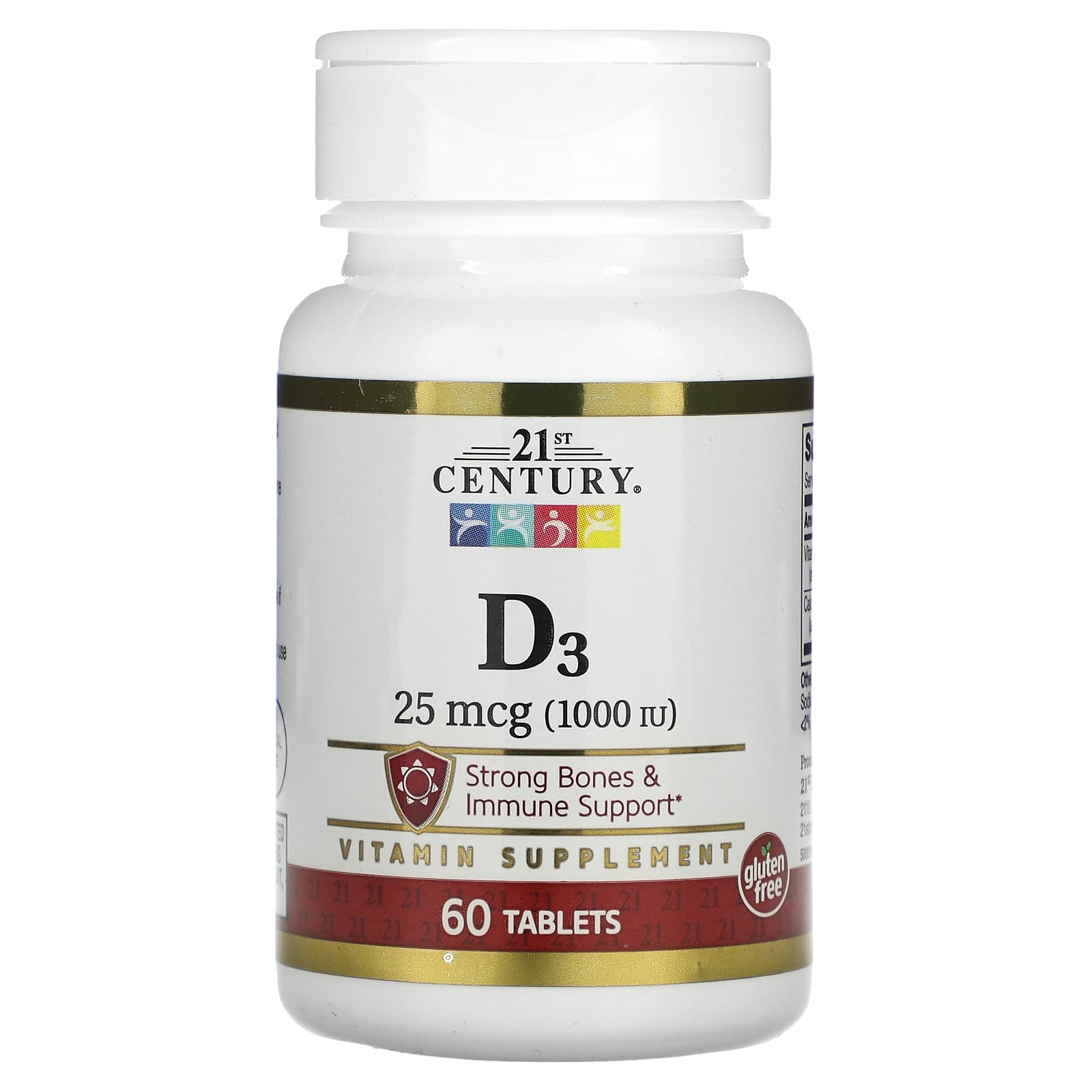 21st Century-D3-25 mcg (1,000 IU)-60 Tablets