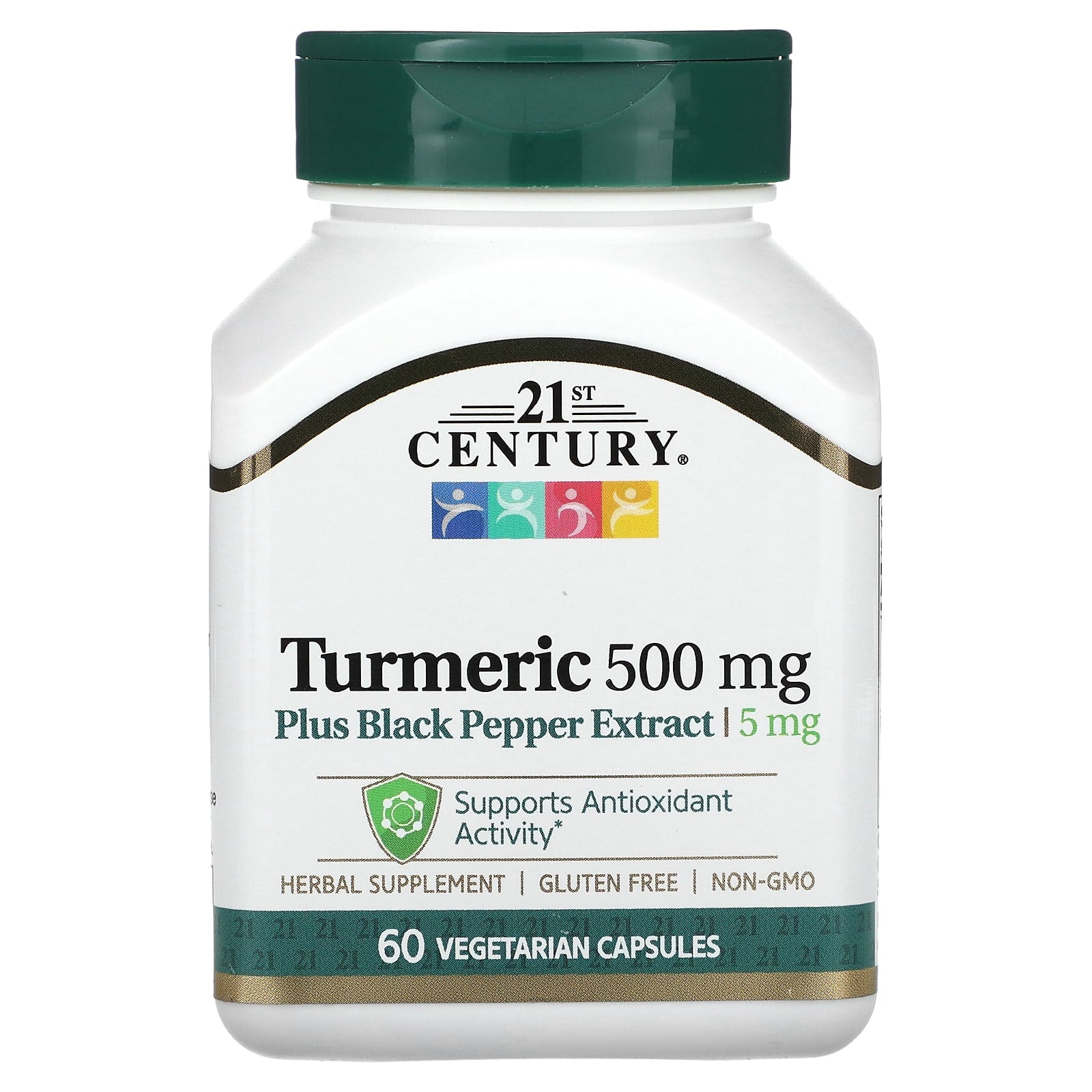 21st Century-Turmeric Plus Black Pepper Extract-500 mg-60 Vegetarian Capsules