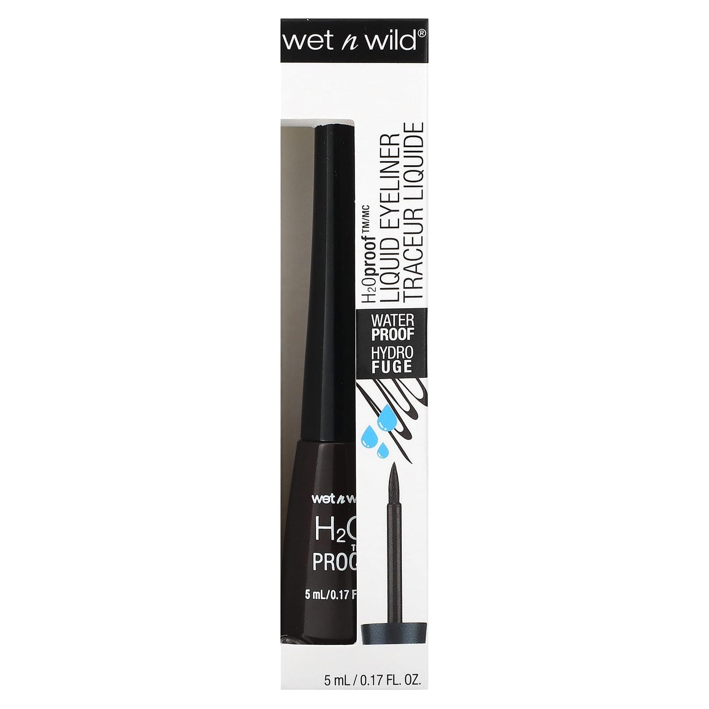 wet n wild, H2OProof, Liquid Eyeliner, 880 Dark Brown, 0.17 fl oz (5 ml)