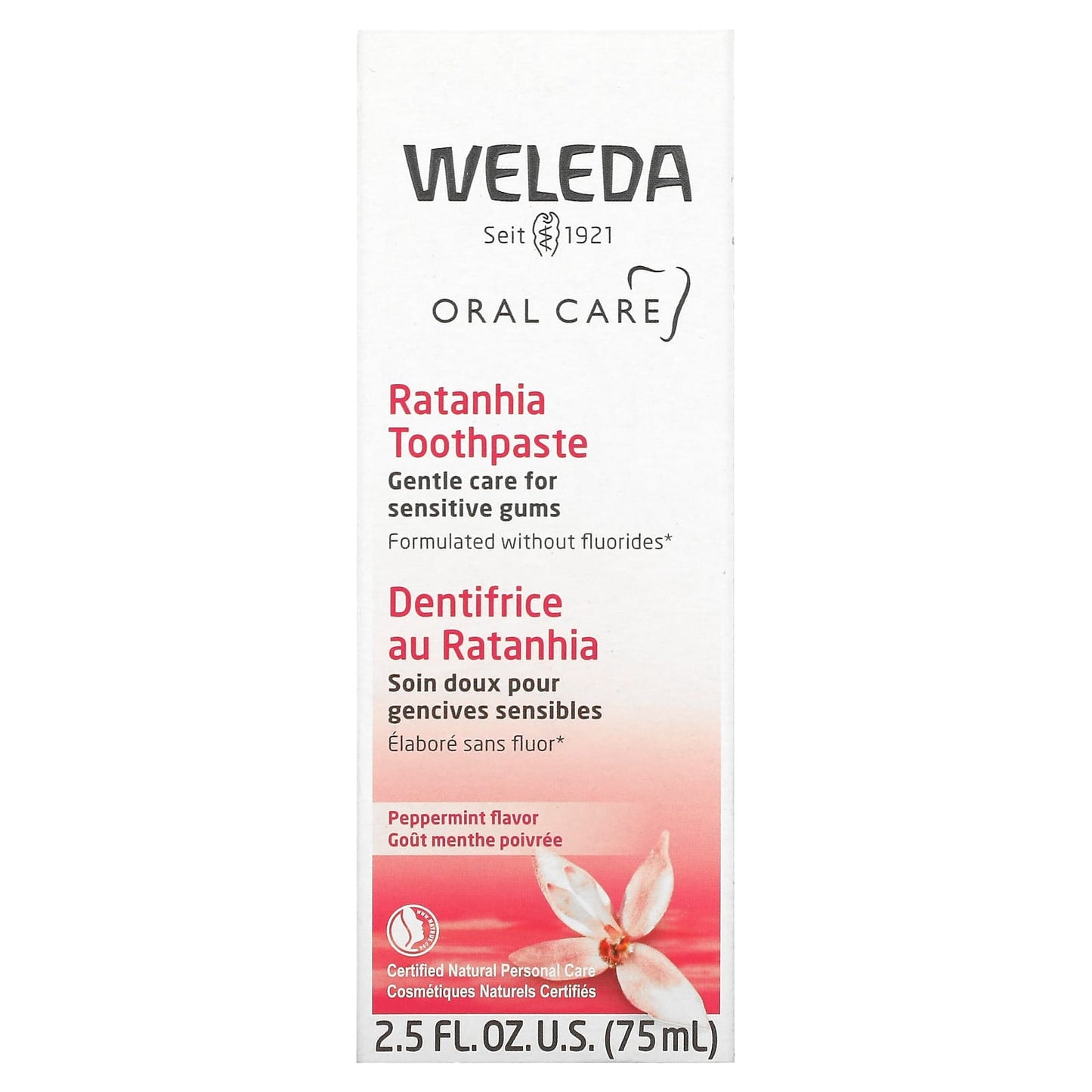 Weleda, Oral Care, Ratanhia Toothpaste, Peppermint, 2.5 fl oz (75 ml)