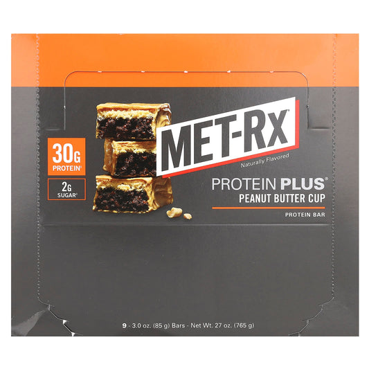 MET-Rx-Protein Plus Bar-Peanut Butter Cup-9 Bars-3 oz (85 g) Each