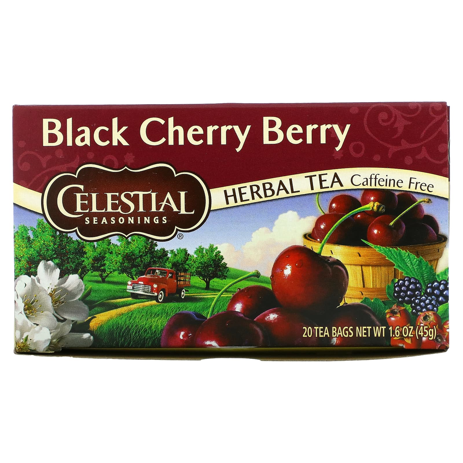 Celestial Seasonings-Herbal Tea-Black Cherry Berry-Caffeine Free-20 Tea Bags-1.6 oz (45 g)