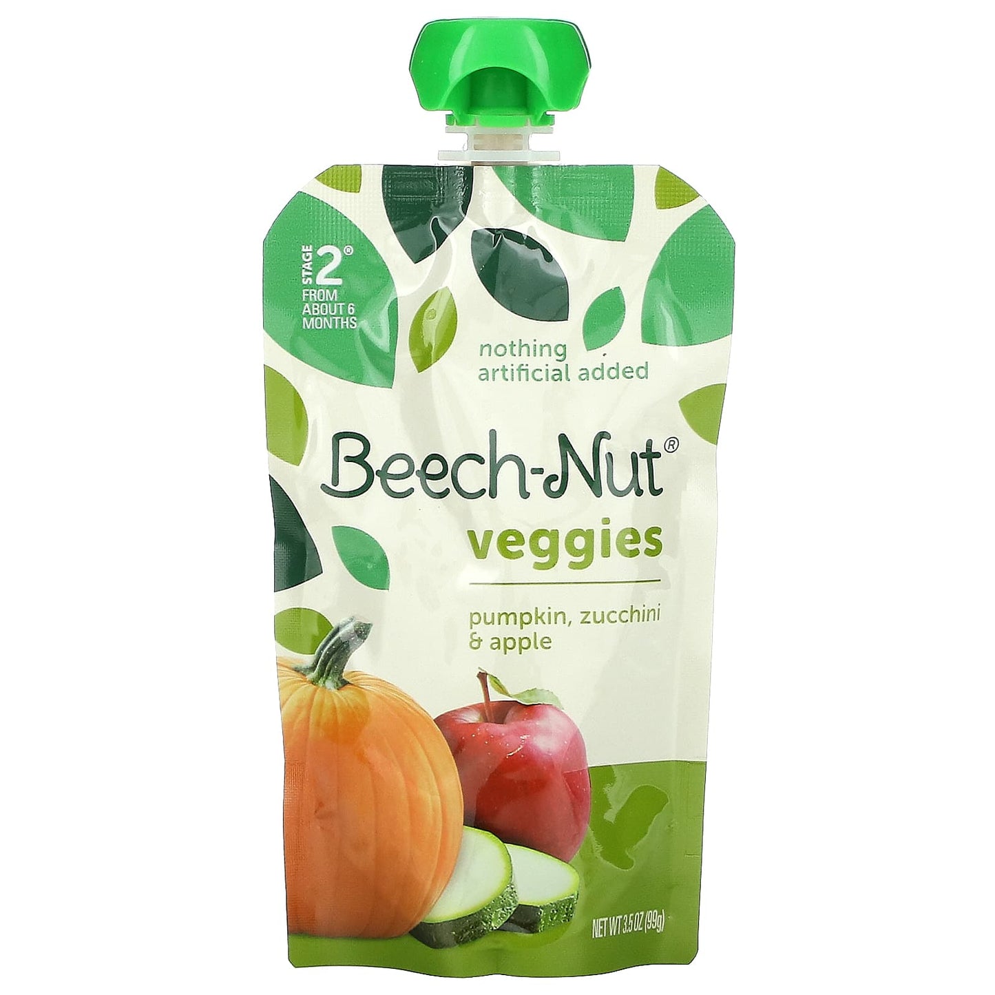 Beech-Nut, Veggies, 6+ Months, Pumpkin, Zucchini & Apple, 12 Pouches, 3.5 oz (99 g) Each