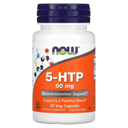 NOW Foods-5-HTP-50 mg-30 Veg Capsules