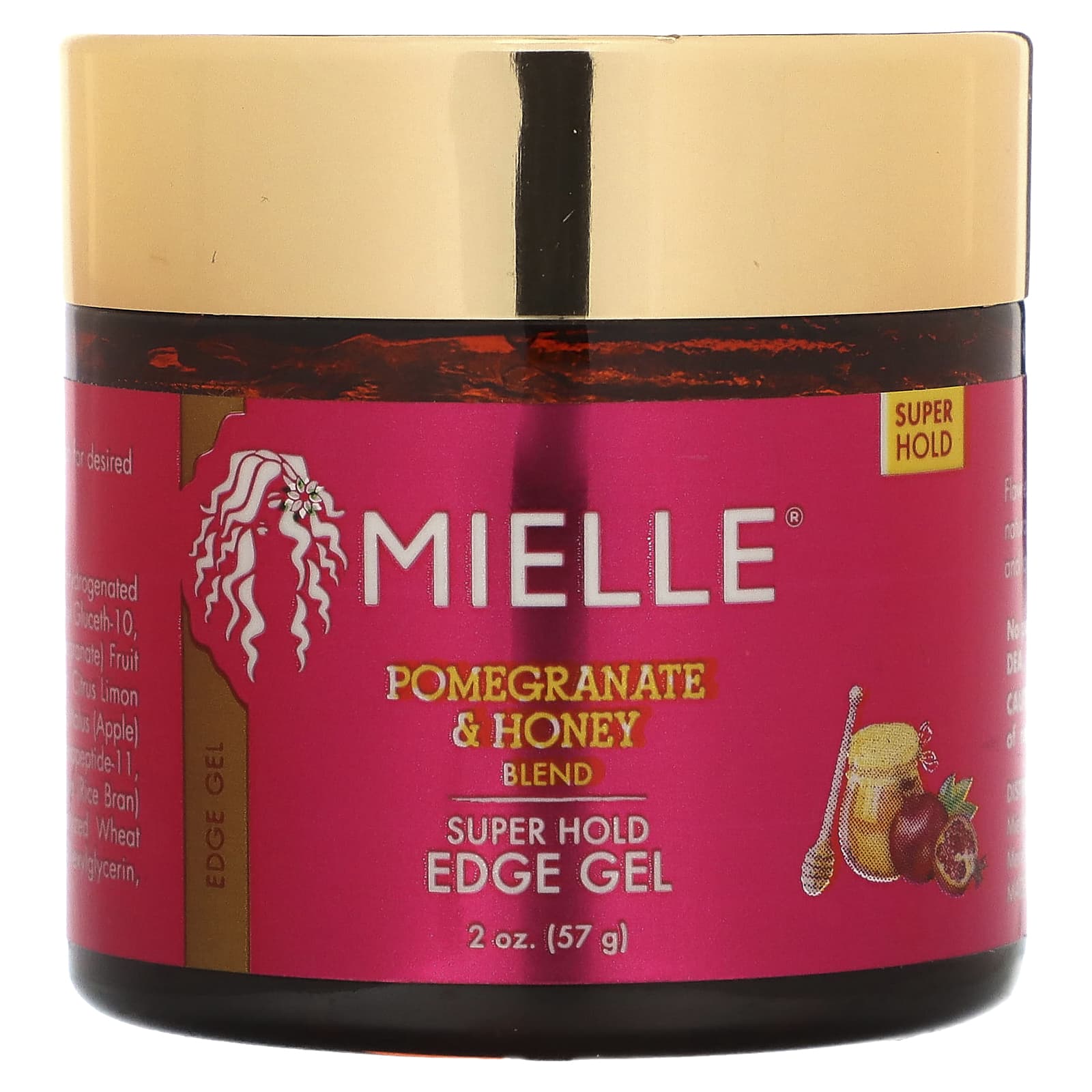 Mielle-Super Hold Edge Gel-Pomegranate & Honey Blend-2 oz (57 g)