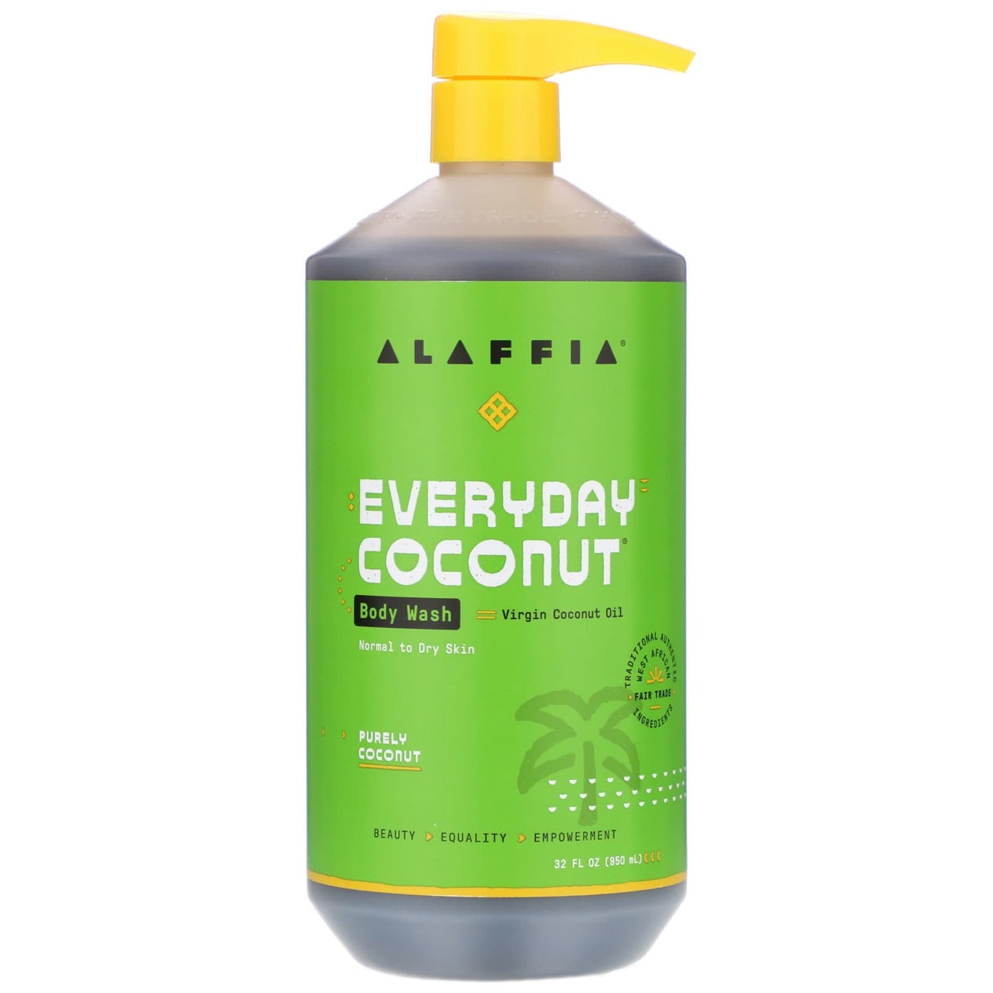 Alaffia-Everyday Coconut-Body Wash-Normal to Dry Skin-Purely Coconut-32 fl oz (950 ml)