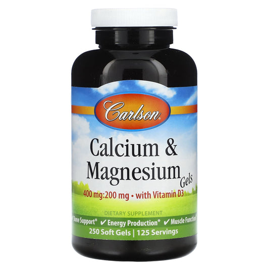 Carlson-Calcium & Magnesium Gels-250 Soft Gels