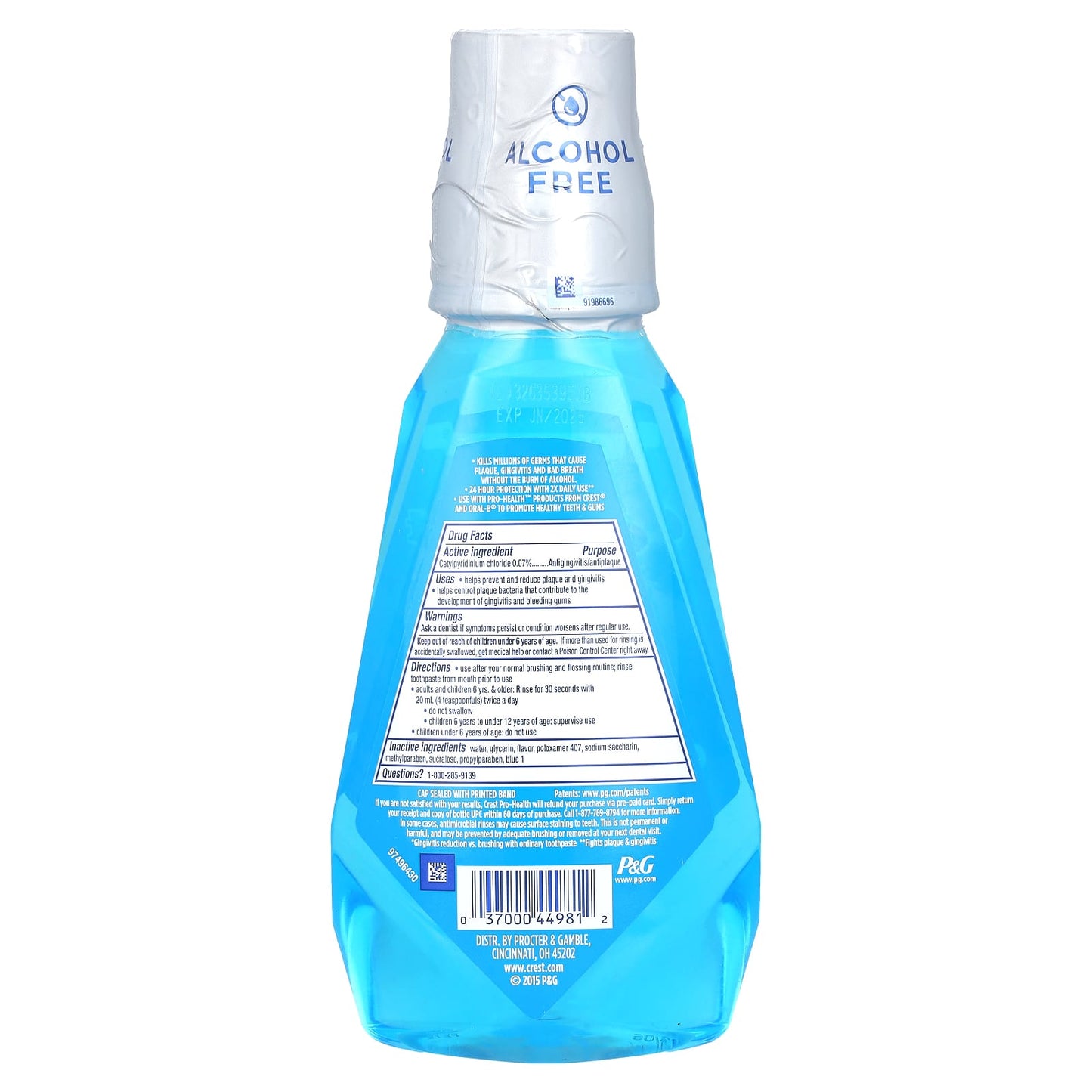 Crest, Pro Health, Multi-Protection Mouthwash, Alcohol Free, Clean Mint, 16.9 fl oz (500 ml)