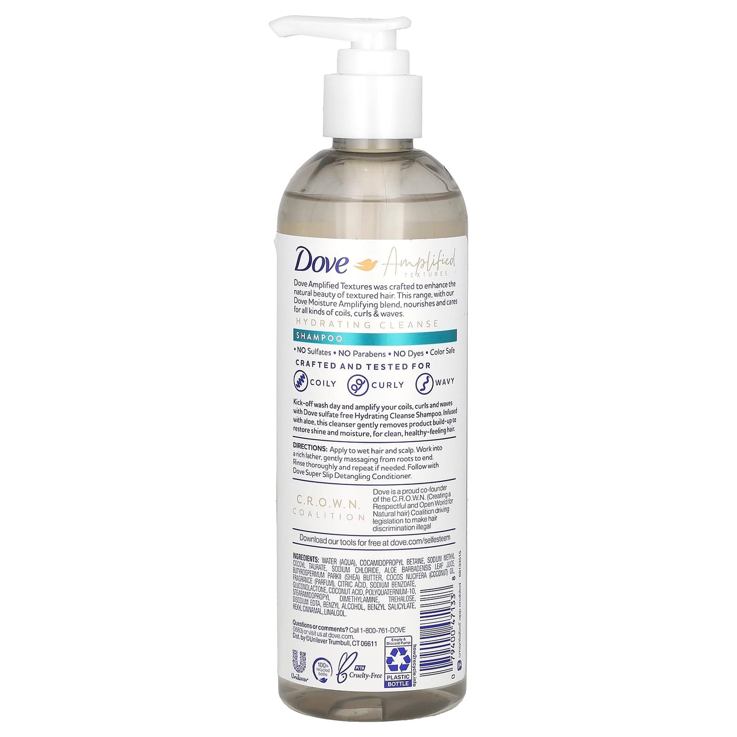 Dove, Amplified Textures, Hydrating Cleanse Shampoo, 11.5 fl oz (340 ml)