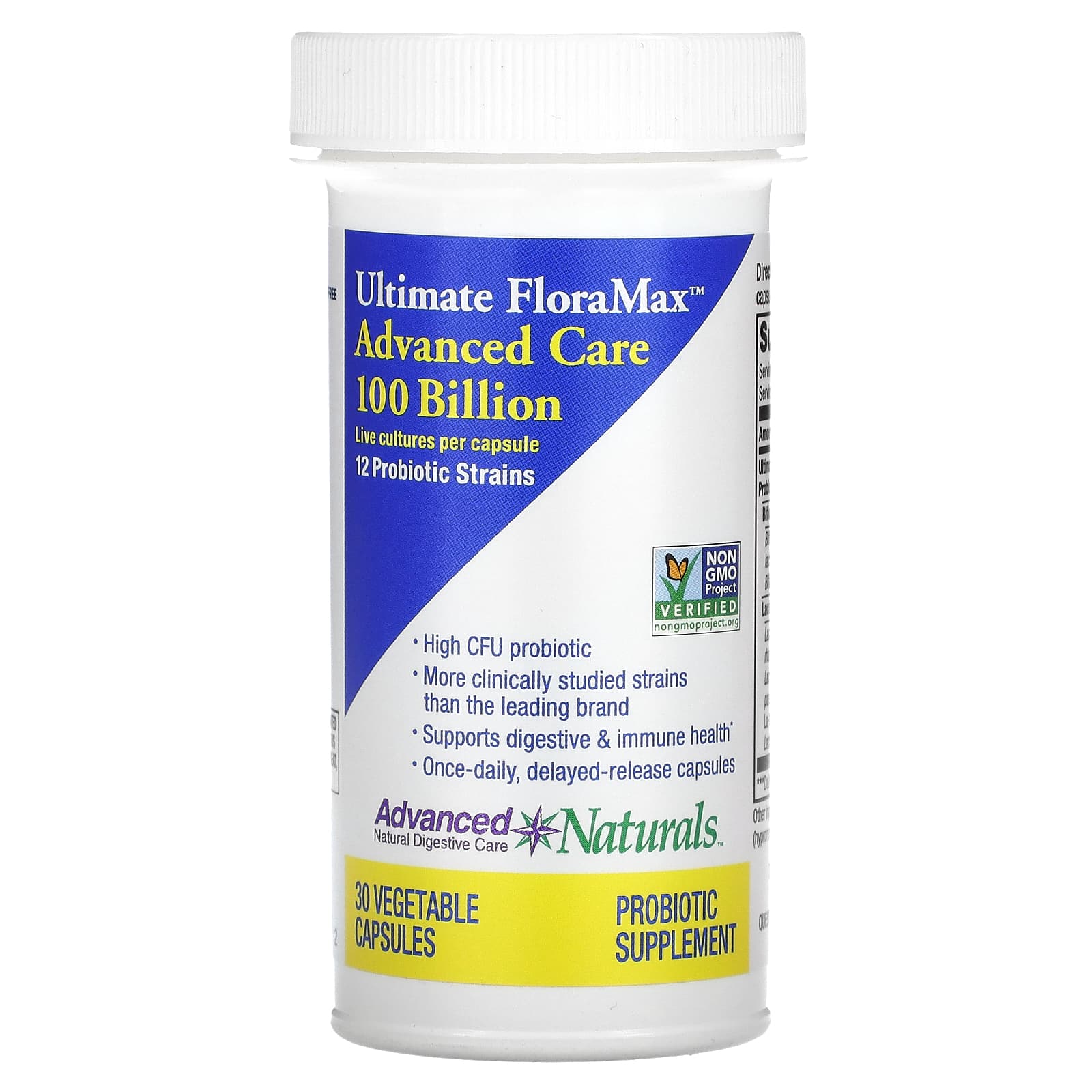 Advanced Naturals-Ultimate FloraMax-Advanced Care-100 Billion-30 Vegetable Capsules