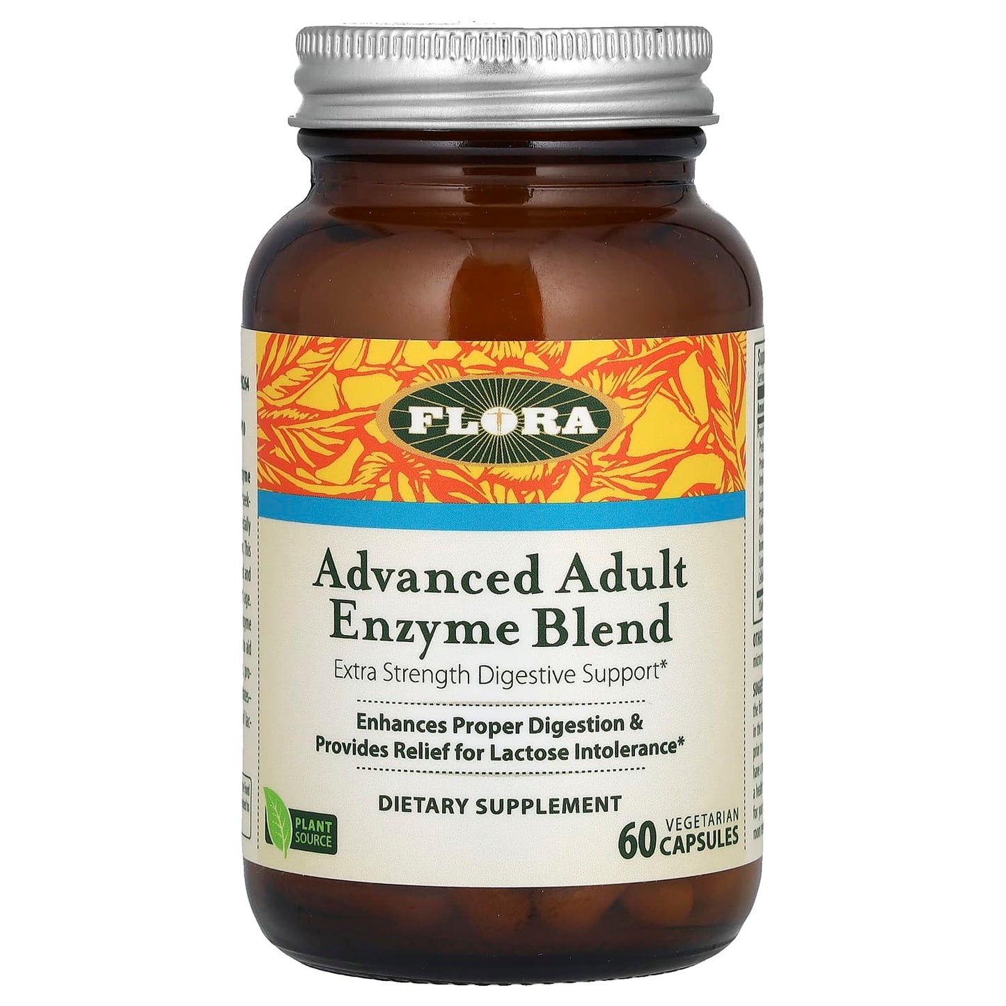 Flora-Advanced Adult Enzyme Blend-60 Vegetarian Capsules